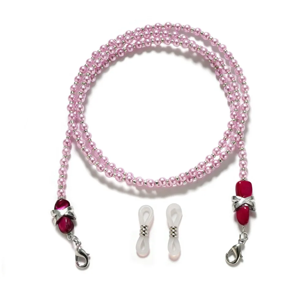 Portable Imitation Pearl Eyeglass Rope Anti Detachment Antiskid Eyeglass Chain Buckle Glasses Strap Home
