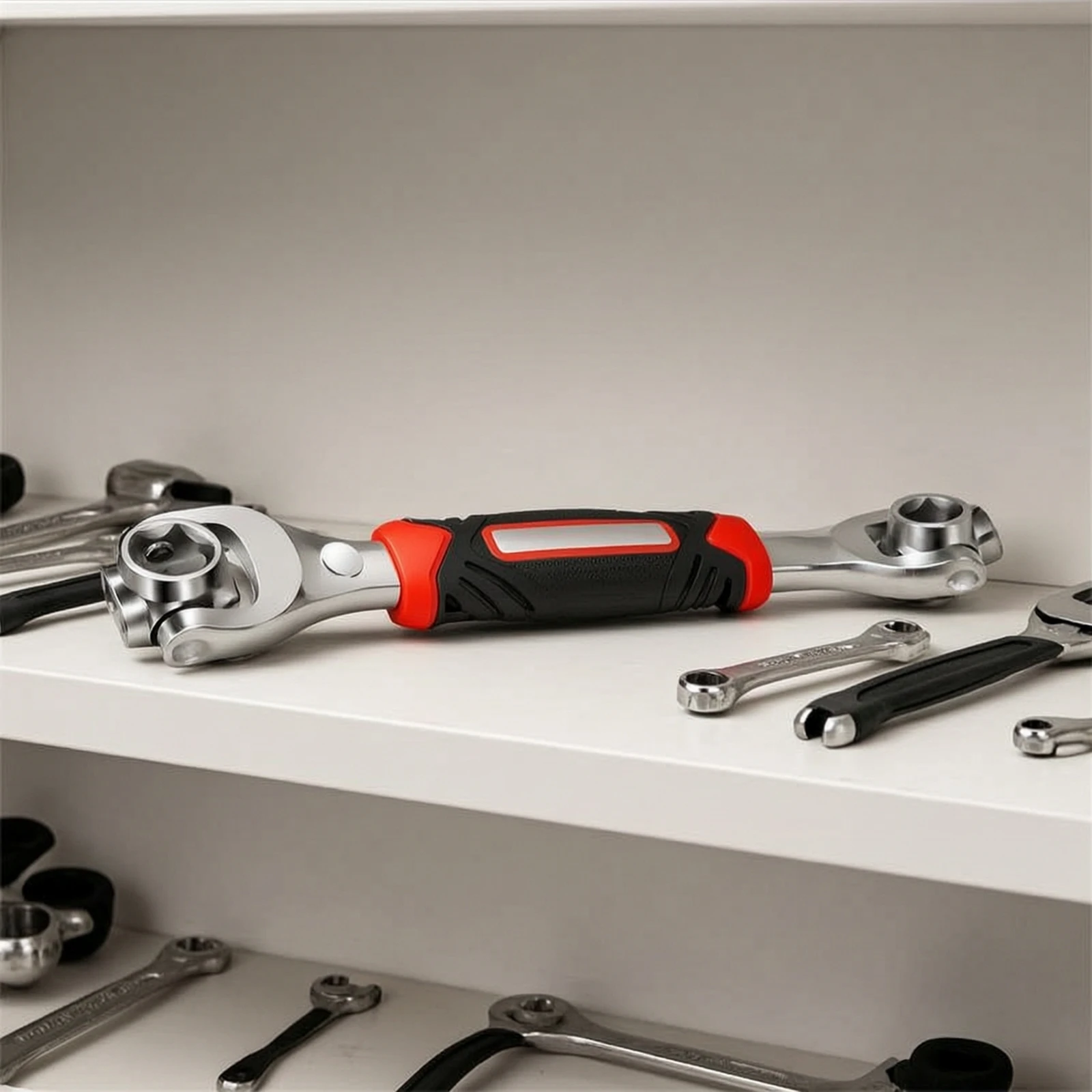 Ratchet Wrench with Rotating Head Double-Ended Ratchet Wrench Hand Tool Magnetized Chrome-Vanadium for Mechanics