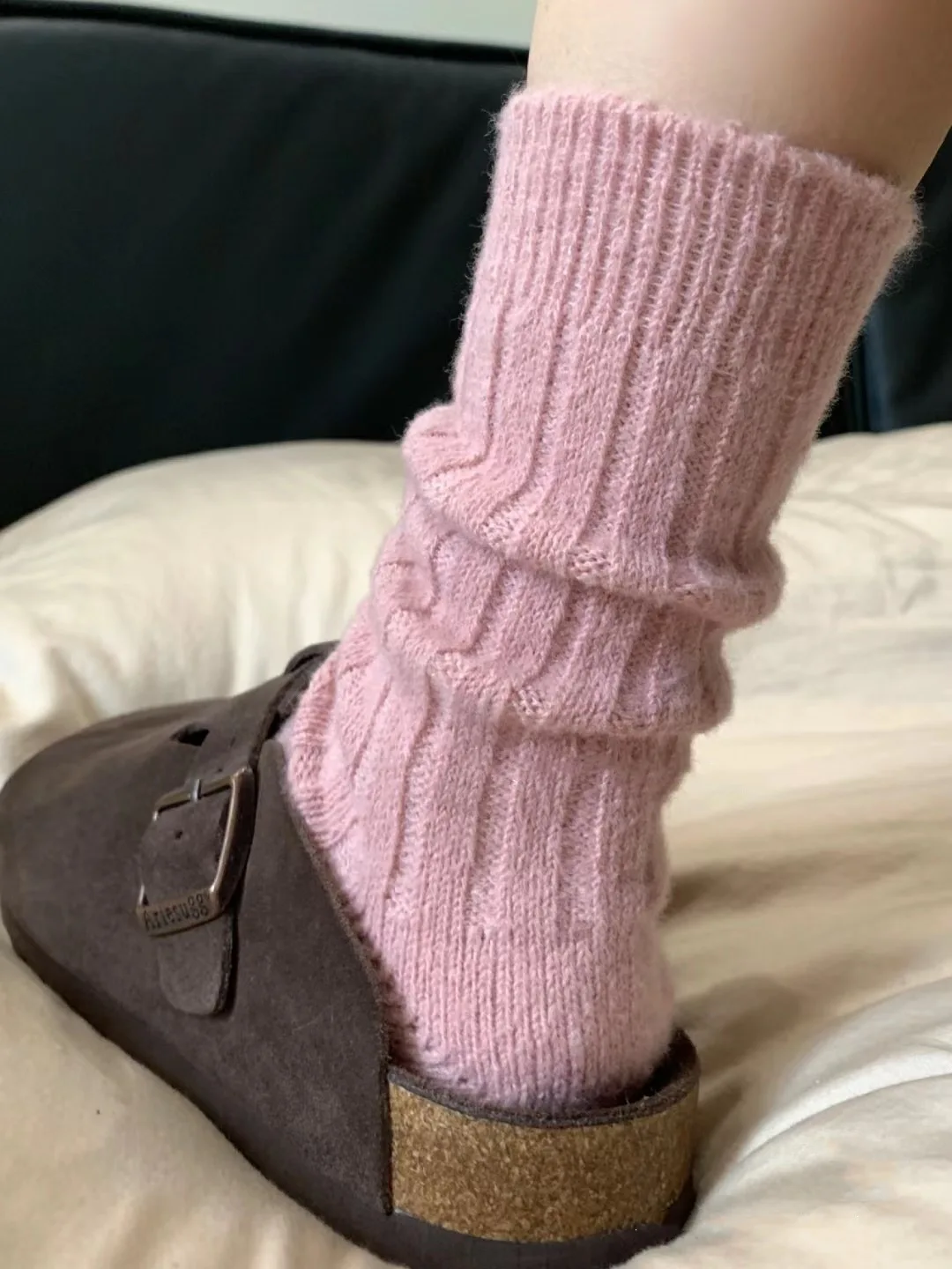 Neue Winter Kaschmir Wolle Frauen Socken Casual Japanische Mode Einfarbig Dicker Lange Socke Mädchen Thermische Warme Crew Socke – Detail 1