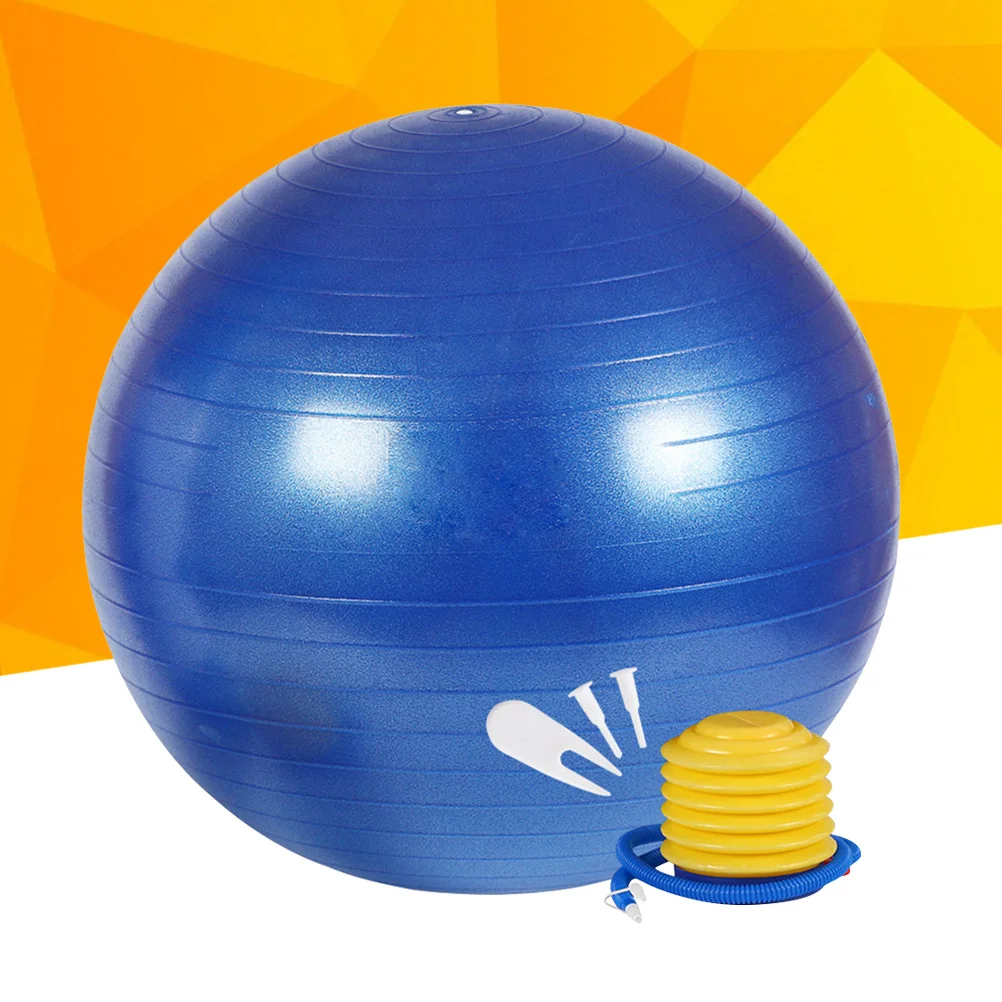 كرة يوجا بسمك إضافي 85 سم، كرة تمرين مضادة للانفجار للياقة البدنية وتوازن البيلاتيس والتدريب على الاستقرار باللون الأزرق الداكن #4