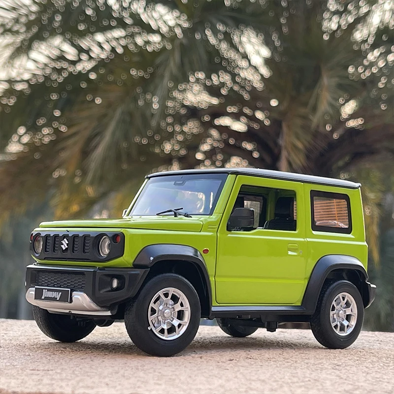 Modèle de voiture en alliage Suzuki Jimny SUV 1:18, son et lumière, jouet à collectionner pour enfants, cadeau d'anniversaire
