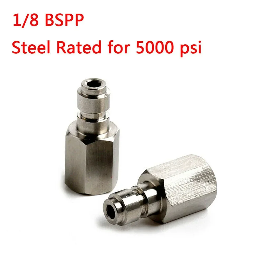 Heavy Duty Stainless Steel Quick Disconnect Coupling 8mm Male Plug Adapter with 1/8 BSPP Thread for High Pressure Applications