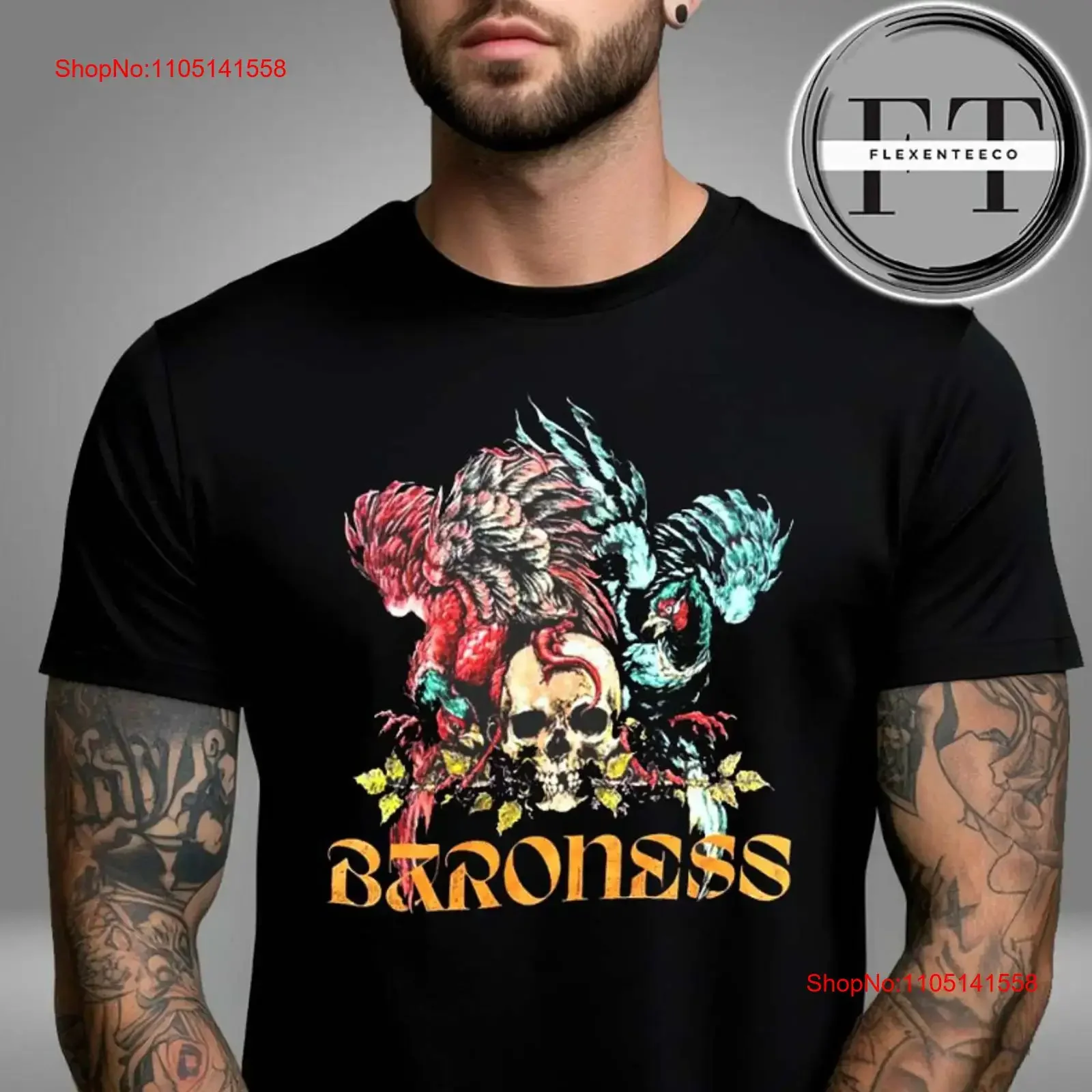 Baroness Red And Blue Spring Tour 2025 Range Twin Phoenix Of Death T Shirt vintage Washed Casual Breathable Unisex Stretched