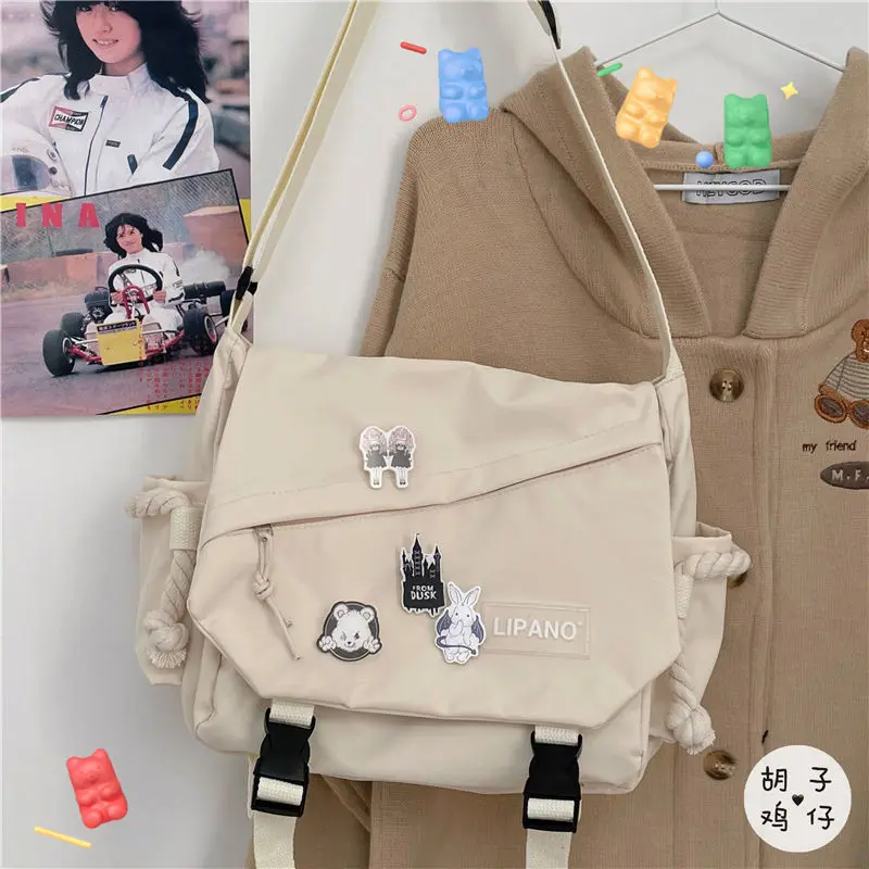 Nylon Handbags Shoulder Bag Large Capacity Crossbody Bags for Teenager Girls Men Harajuku Messenger Bag Student School Bags