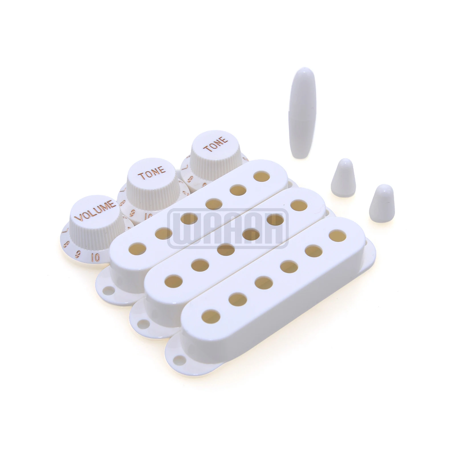 WAAAH Single-Coil-ST-Gitarren-Tonabnehmerabdeckung mit 2-Ton- und 1-Volumen-Drehreglern und Schalterkopf-Teilesatz Gitarrenteile – Detail 8