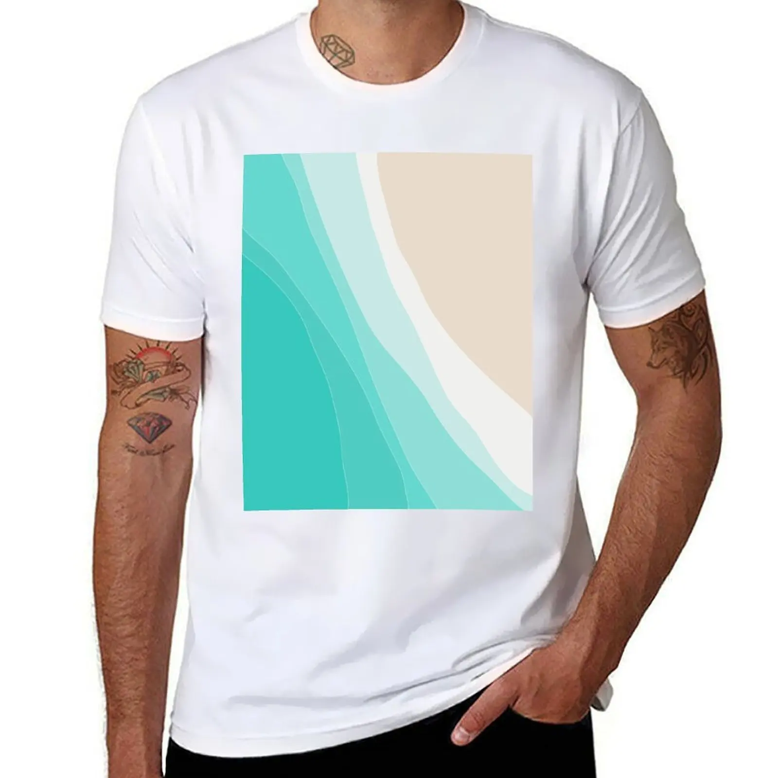 designer man Turquoise t-shirt Aerial cotton plain t black for T-Shirt man tshirt Tropical package shirts 03 Beach