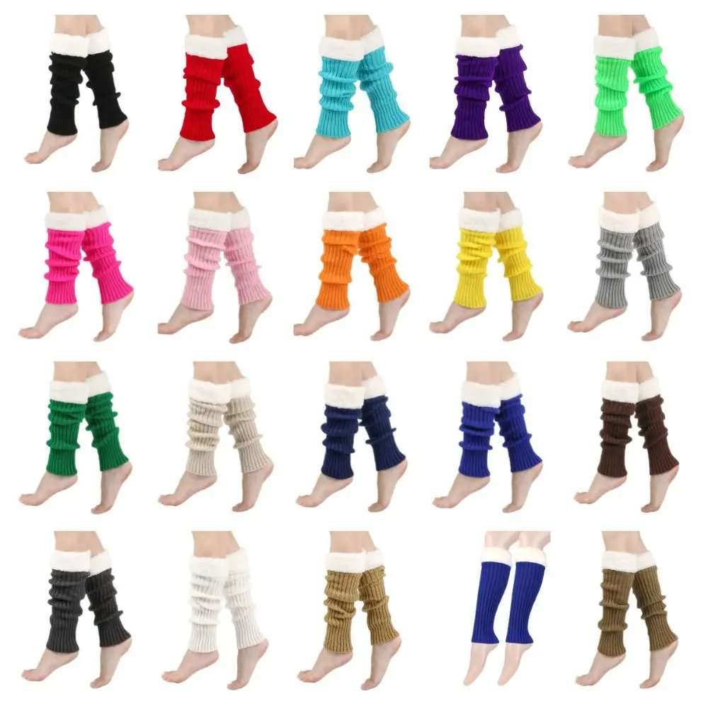 أفخم عيد الميلاد محبوك غطاء الساق جوارب السيقان سميكة مكدسة عيد الميلاد الساق كم JK لوليتاس غطاء للقدم حزام الساق الجوارب