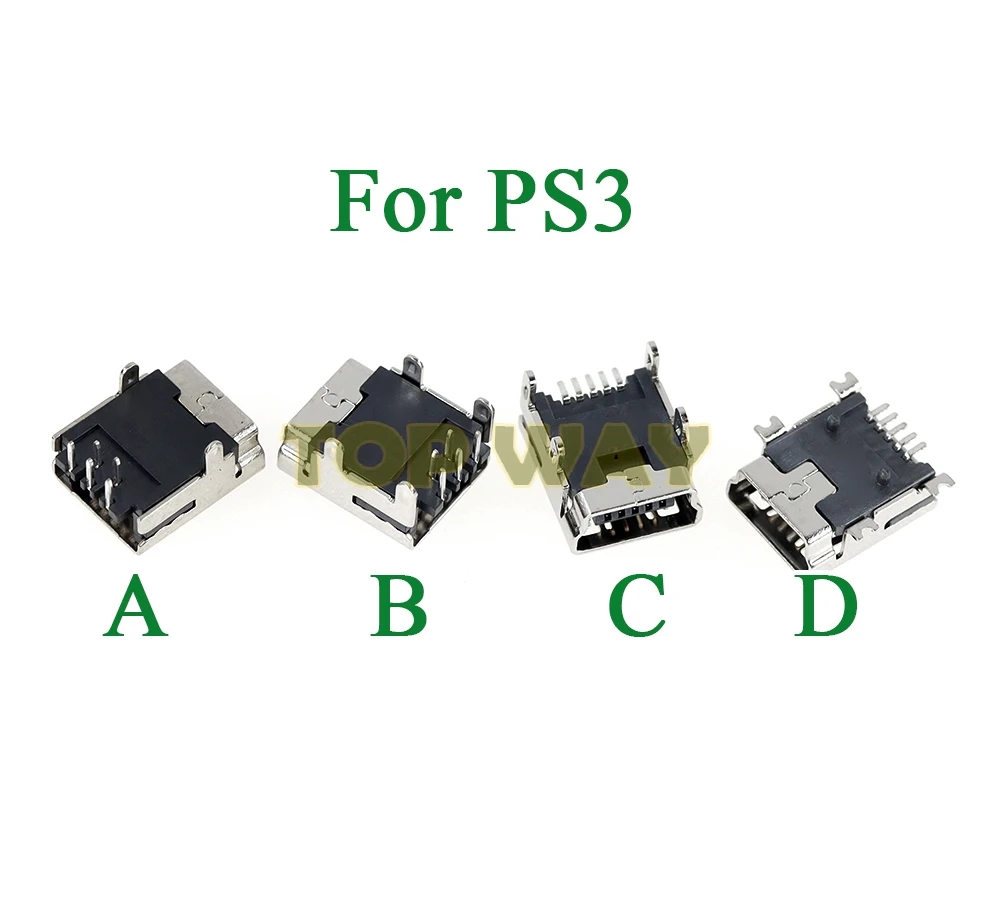 500PCS New Mini USB Charging Socket Port For Sony Playstation PS3 Power Charger Jack Connector