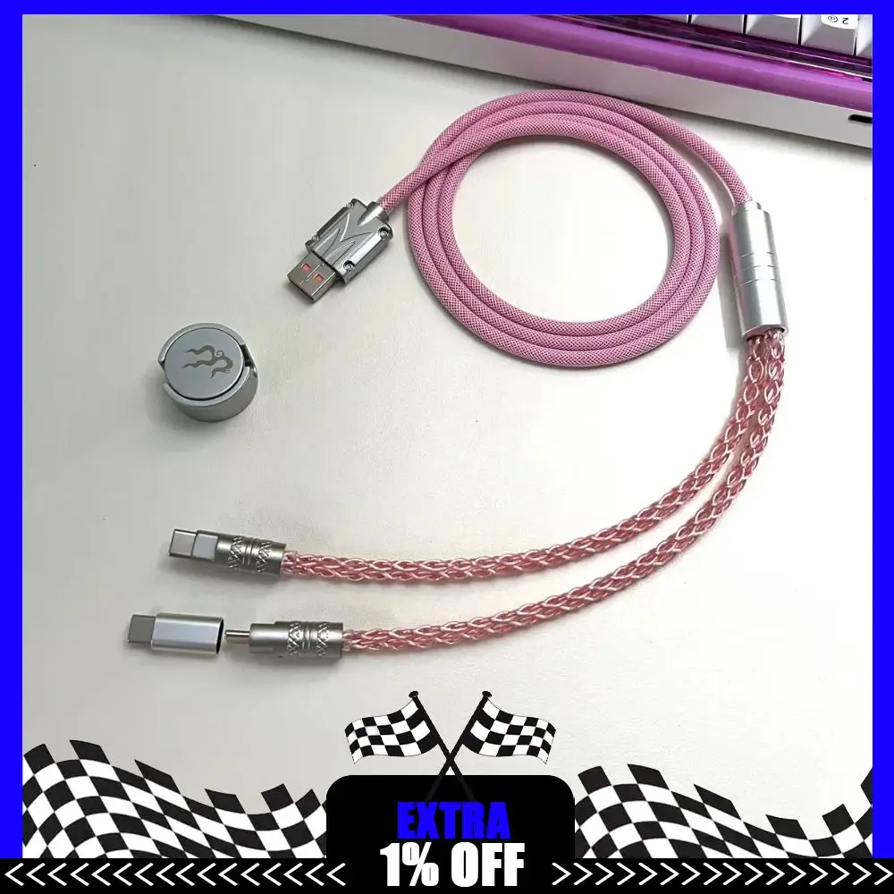 

8k Magnetic Control Lighting Supports Dual 1 in 2 Type-C Magnetic Axis Keyboard Cable Mechanical Keyboard Cable Usb to Type C