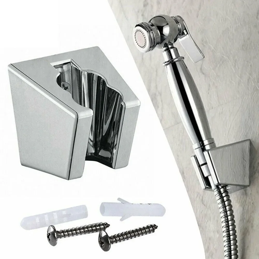 ABS Adj==stabiles Badezimmer S==r Handset-Halter He=hro=me 4,8*4,8*3cmWand M==nt Halterung Silber B====throom Fixture Home Improvement