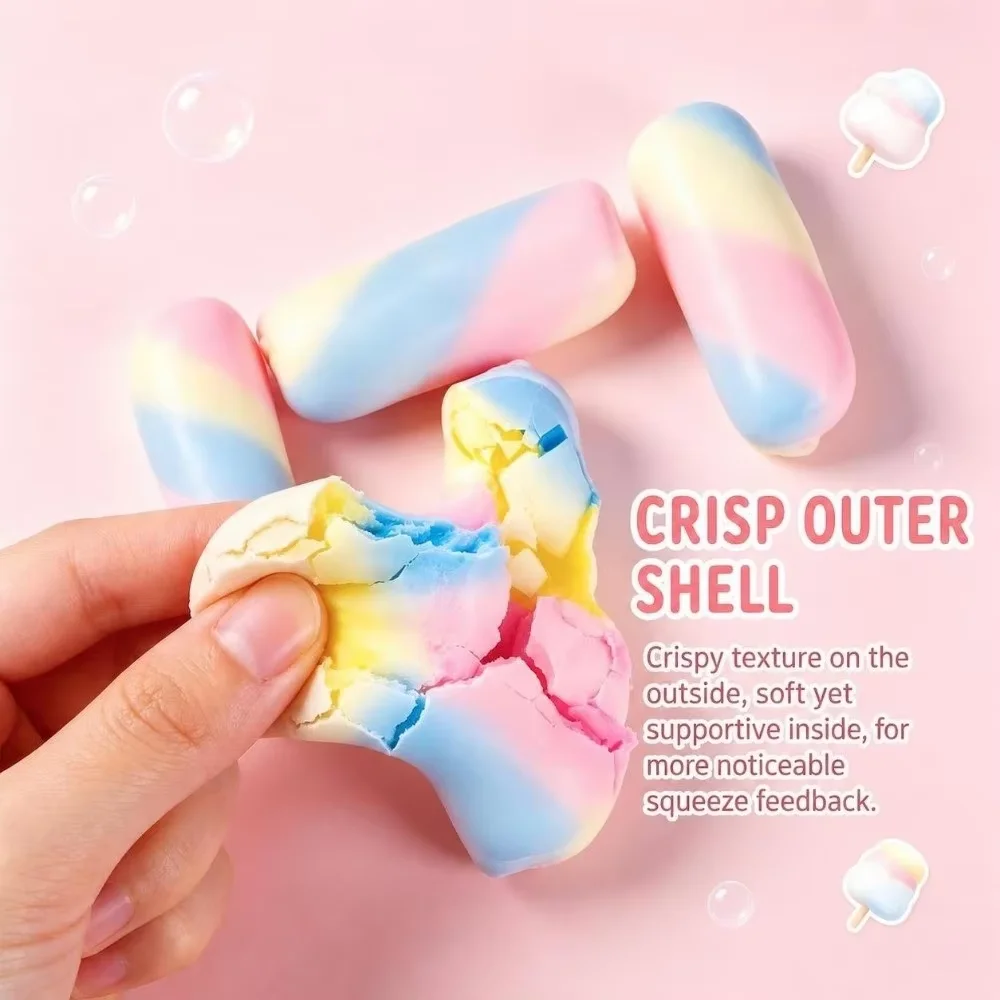 Chocolate Wax Cracking Squeeze Toy Cat Paw Donut Crunchy Sound Ball Handmade Craft Crispy Feel Snowball Crunch Squishy Toy​​ view 5