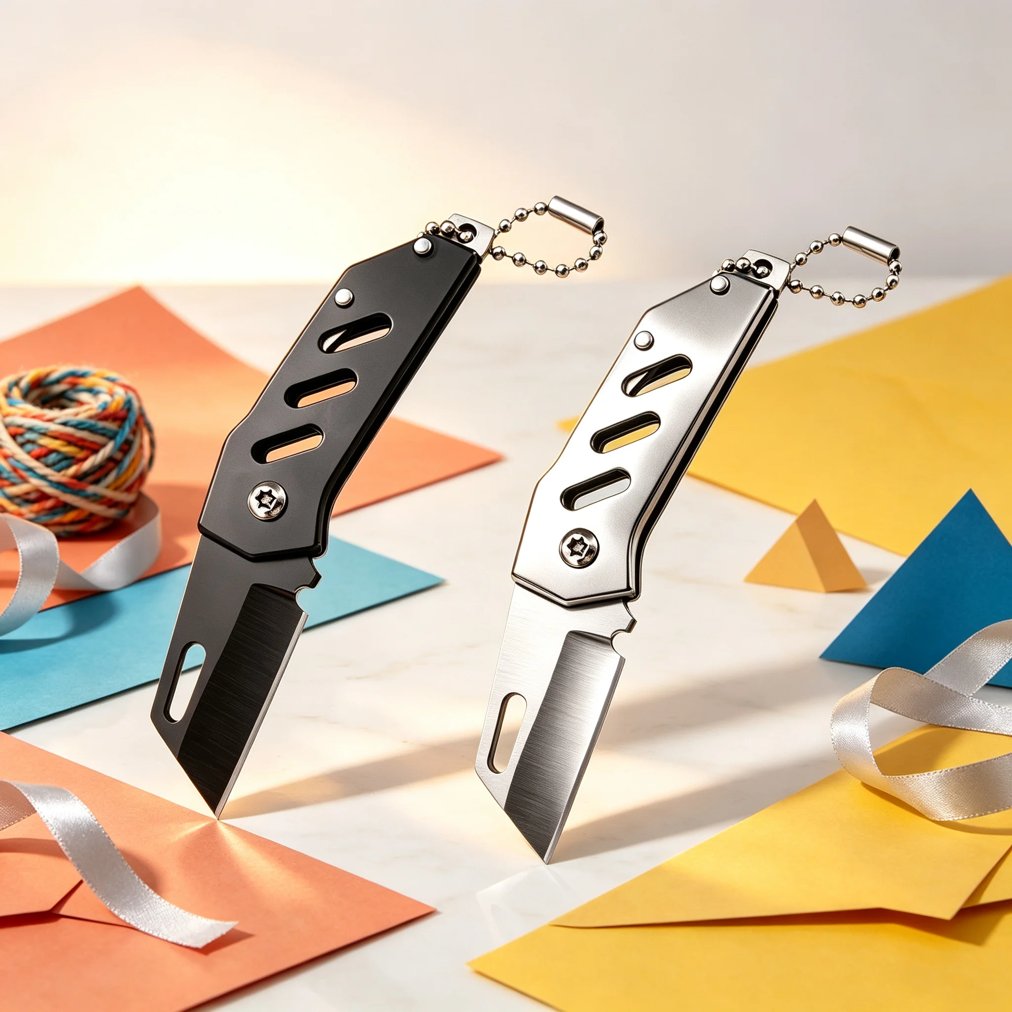 1/2pcs，Mini Folding Knife Multifunctional EDC Utility Tool Portable Keychain Cutting Emergency Unboxing Crafts Portable Gadget