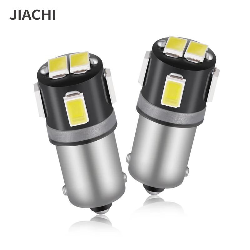 Jiachi 100PCS BA9S LED Bulbs 6000K Xenon White Extremely Bright 5630 Chipsets T4W LED Bulbs for Dome Map Door Courtesy Lights