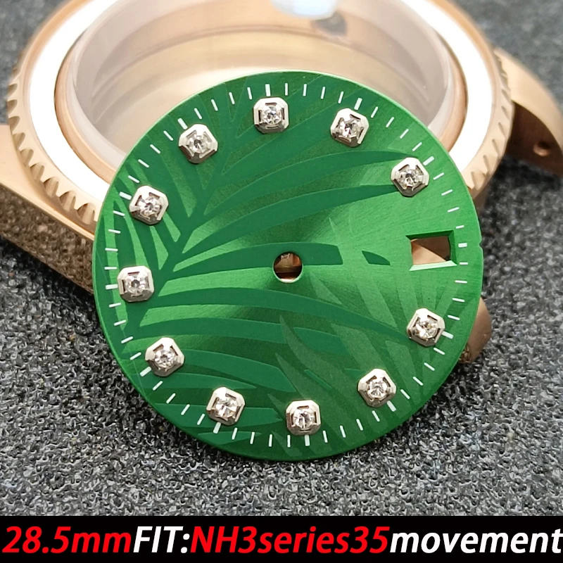 ملحقات قرص الساعة 28.5 ملم قرص مضيء بتقويم عالي الجودة لقطع غيار ساعة الحركة NH35NH36