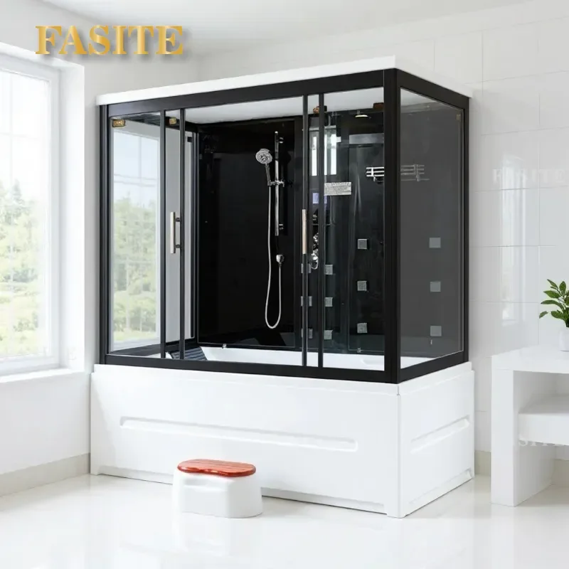 For Rectangle Household Steam Room Integrated Hotel Shower Room Waterproof Base Tempered Glass Factory Direct Sales Foshan