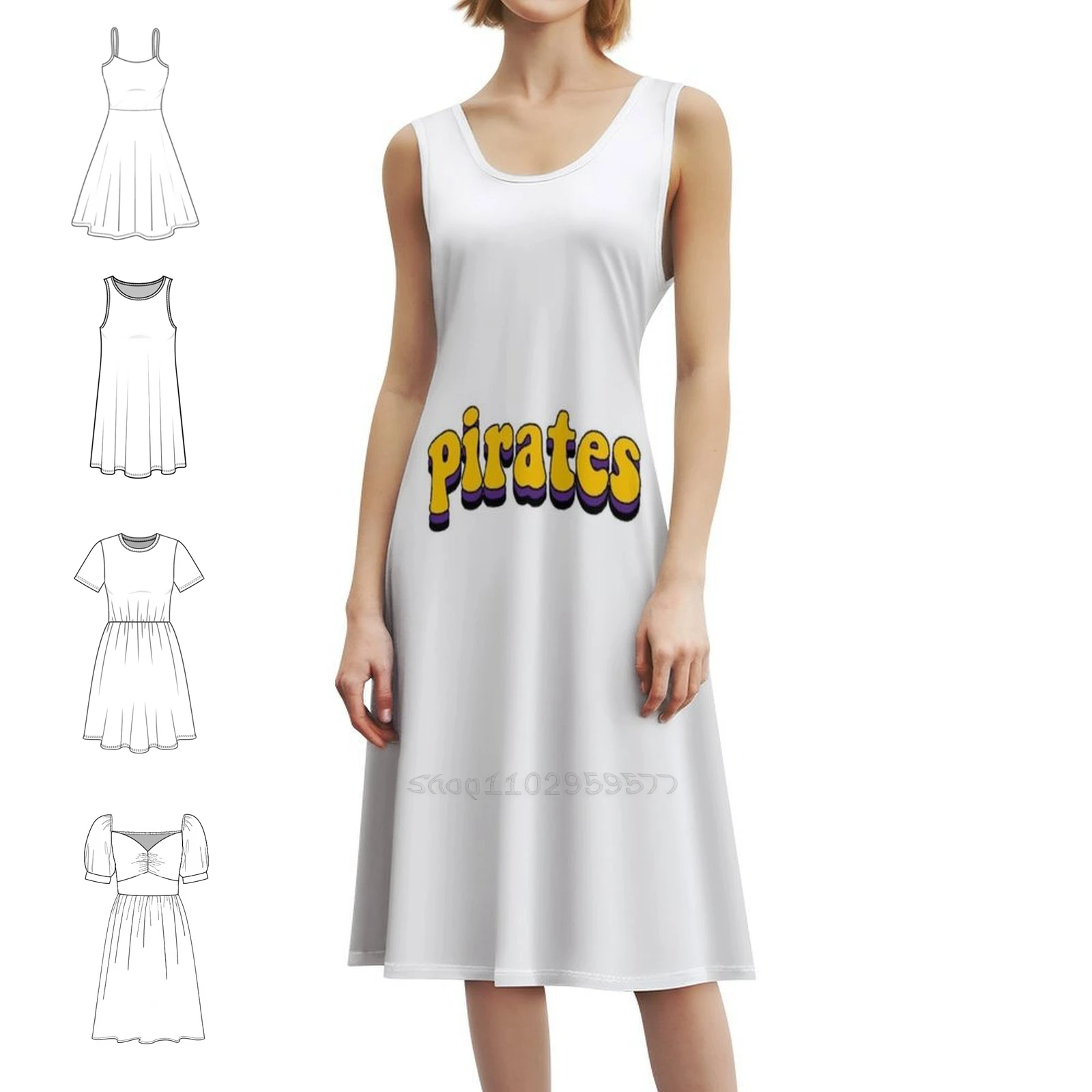 فستان كاجوال على الطراز الكوري لقراصنة Ecu غير تقليدي للنساء فساتين بسيطة يومية للمكتب للسيدات غير تقليدية عتيقة من Ecu East Carolina #1