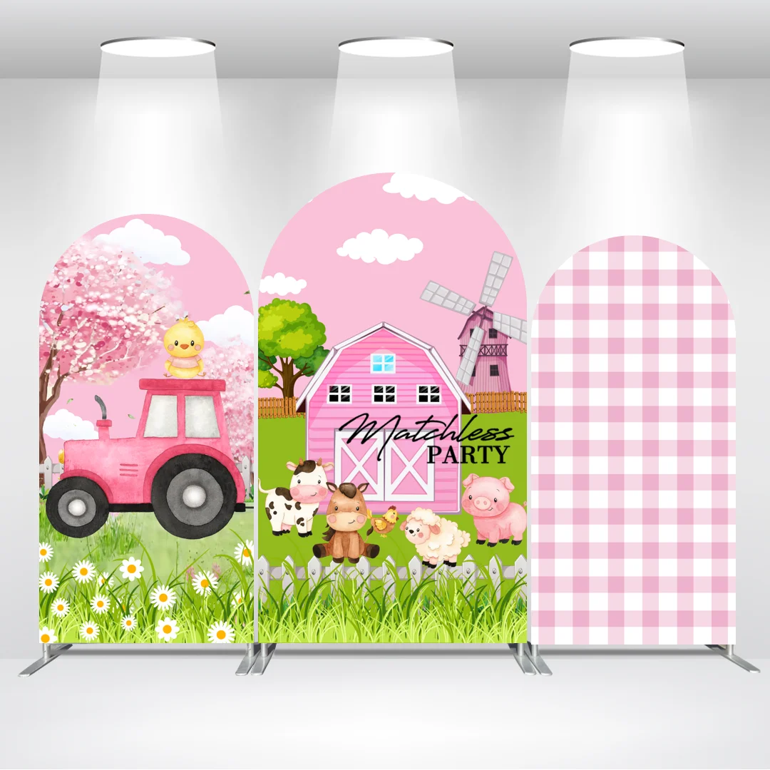 

Farm Theme Cartoon Arch Backdrop Wall Cloth Cover For Birthday Baby Shower Party