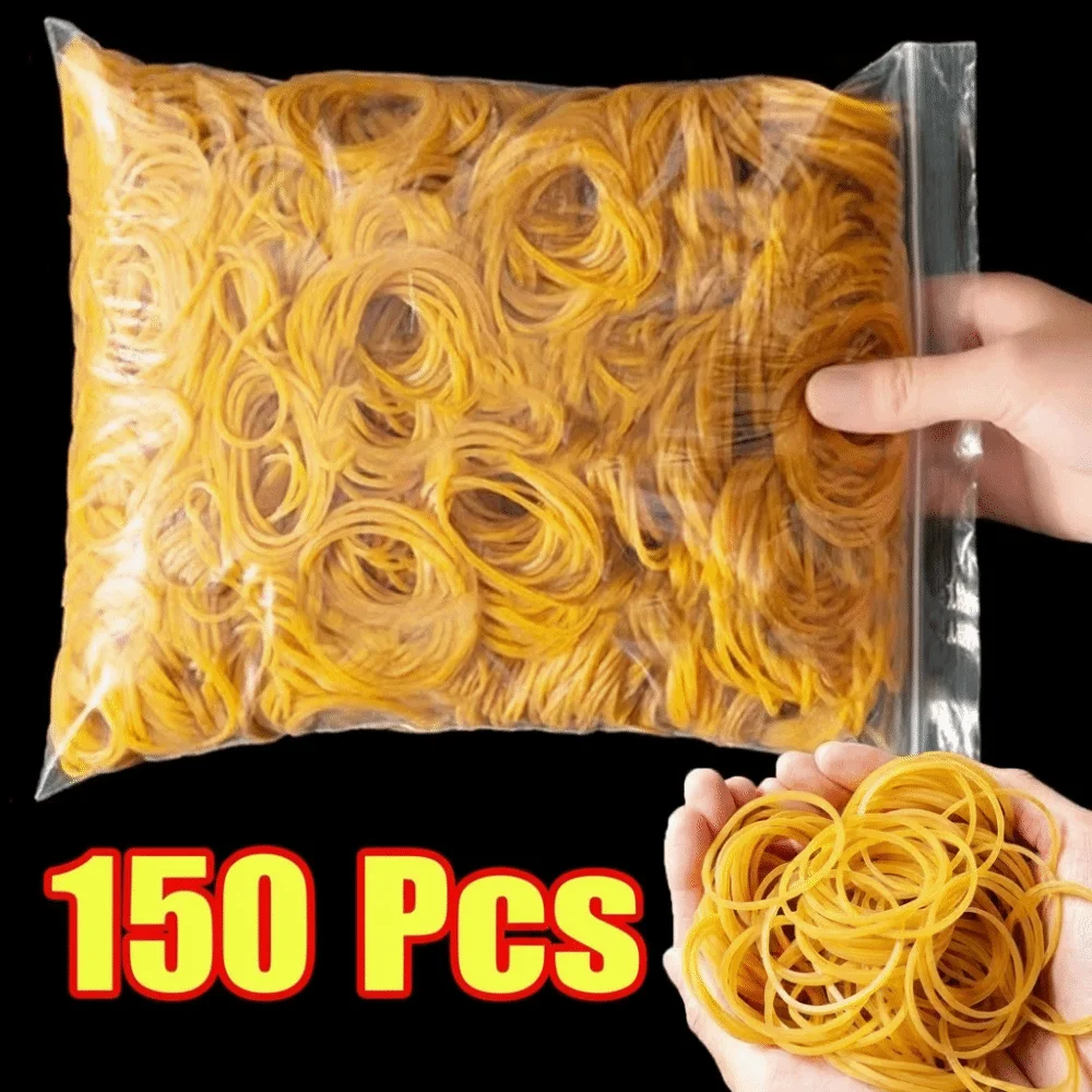 150Pcs New High Elastic Rubber Bands Yellow Elasticity Fasteners Rubber O Rings Durable Elastic Bands Home Use