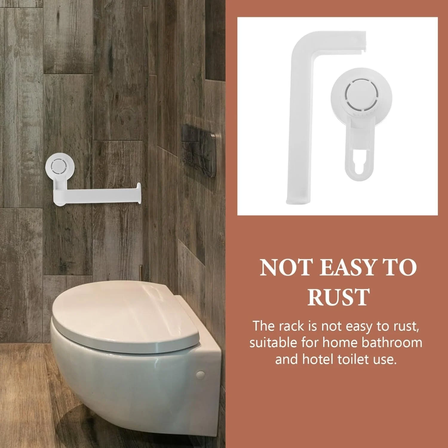 Suction Cup Toilet Paper Holder Wall Mount Rack for Bathroom Durable Sucker Paper Roll Hanger with Smooth Surface Tissue Stand