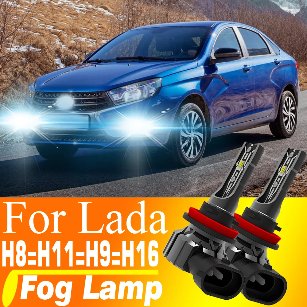 

2pcs H8 H11 H16 H9 Led Fog Light Turbo Diode Lamp Canbus Car Bulb Headlight For Lada Niva Kalina Priora Largus Granta Vesta Xray