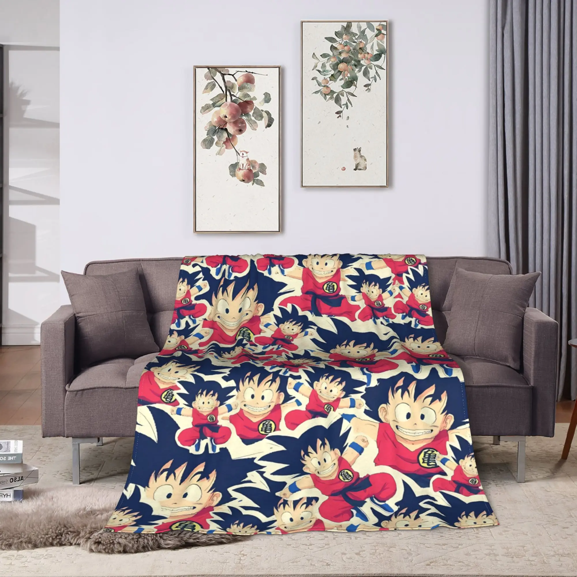 Allover Print D-Dragon B-Ball Soft Blanket  Kids Adult Plush Throw Blanket Comfortable Living Room Flannel Bedspread Bed Cover