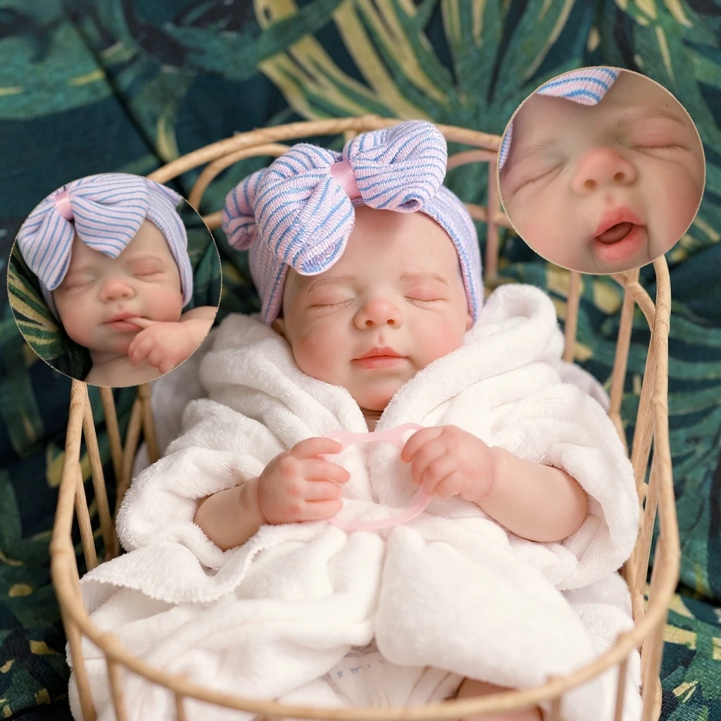 18-inch Lovely Reborn Baby Dolls Pascale Open-mouthed Girl with Lifelike Hand-painted Visible Veins Collectible Toy for Girls