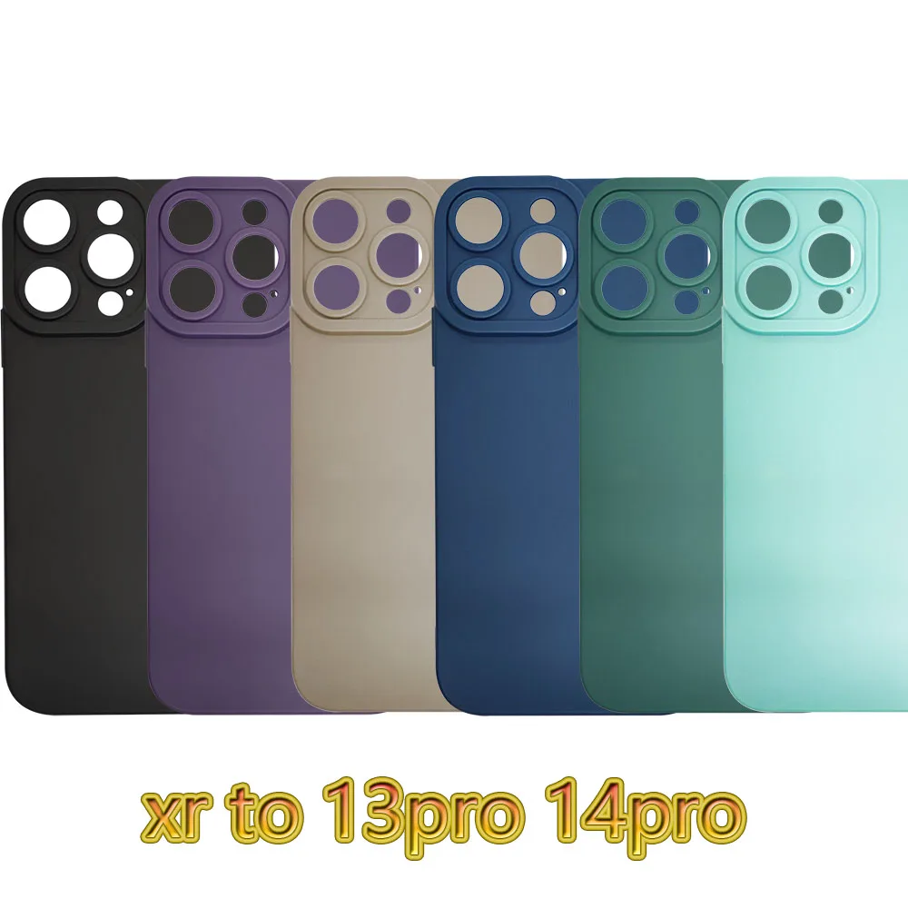 For iPhone XR To 13Pro XR Diy 13 14 15 Pro Silicone Matte Protection Case Soft TPU XR Like 14 15 P Back Cover Phone Case