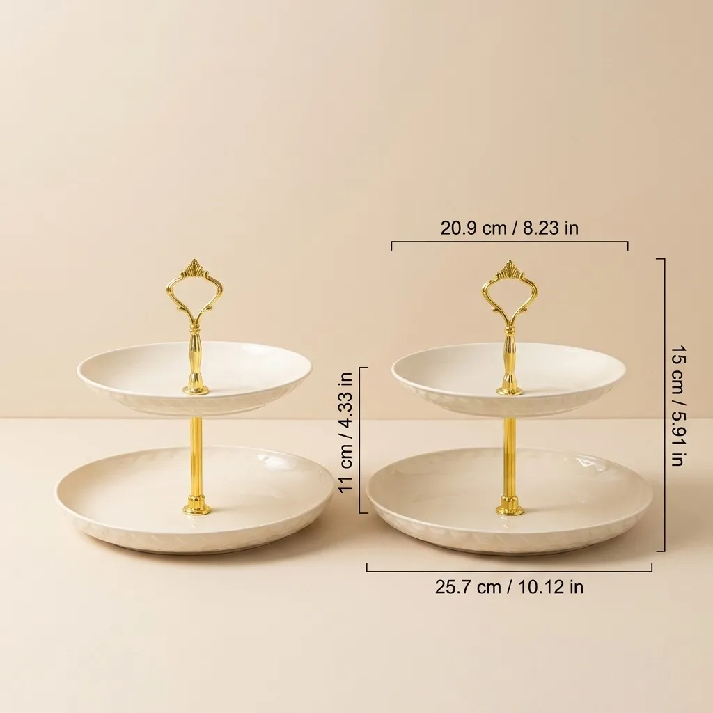 2/3-laags serveerschaal, taartstandaard, herbruikbare plastic borden, servies, dessertbord, fruitschaal, snackschaal, gelaagde schaal, feest, bruiloft