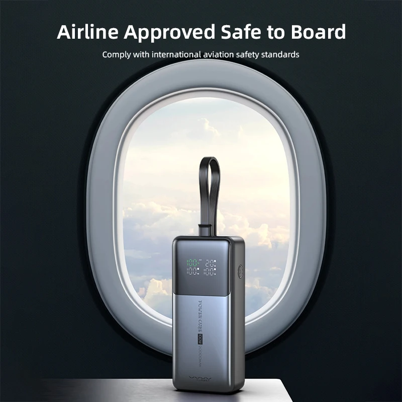 VYVYLABS 20000mAh CCC قوة البنك 100 واط شاشة ديجيتال شحن سريع Powerbank بطارية خارجية محمولة مع كابل آيفون 17 #6