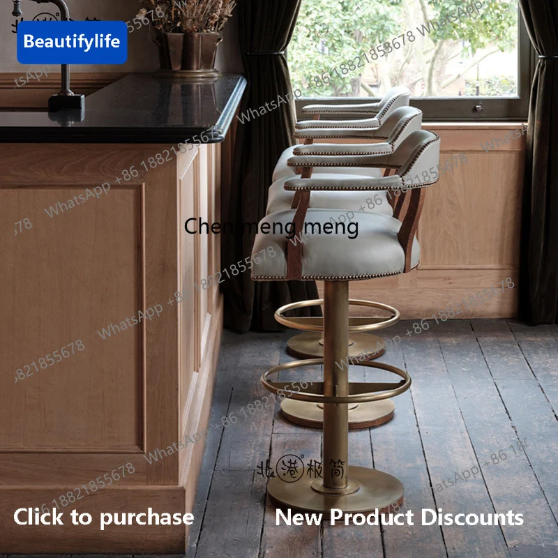 D183 Pre-style living room bar chair stainless steel designer bar chair home high stool