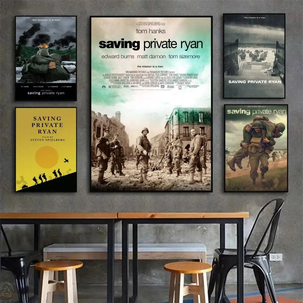 S-Saving P-Private Ryan Movie Posters Living Room Bar Cafe Quality Canvas Vintage Style Comics Painting Art Home Wall Decor