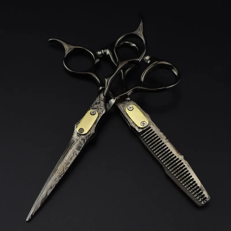 Professional Japan 440c Steel 6 Inch Hair Cutting Scissors Haircut Thinning Barber Cut Shears Hairdressing Scissors