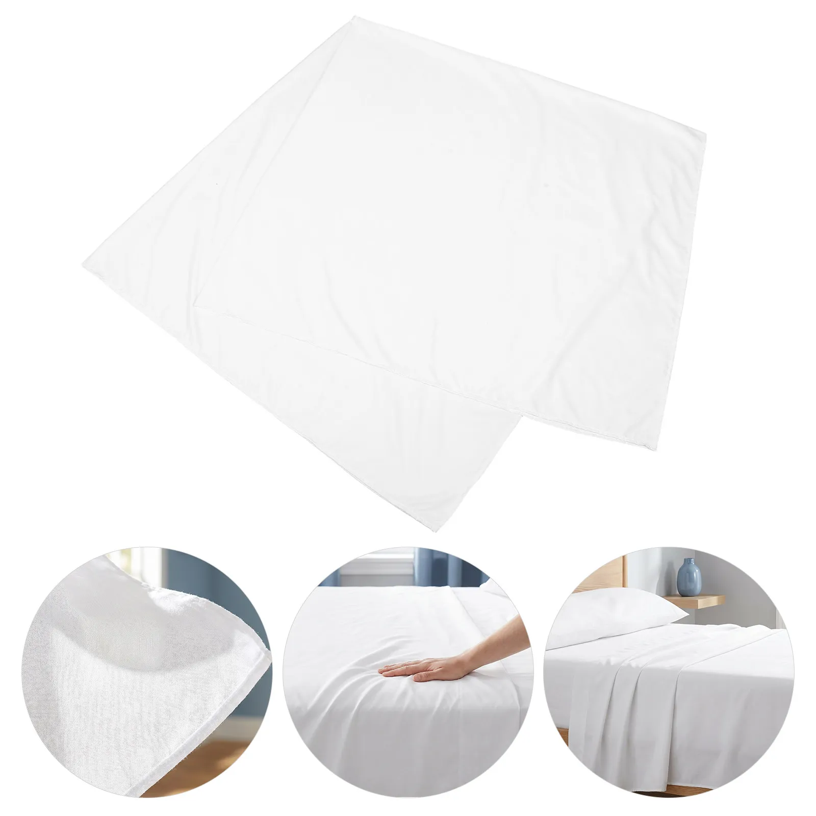 King Size Flat Sheet White Hotel Quality Cooling Soft Breathable Polyester Flat Sheet Plain White Bedding for Hospital Guest