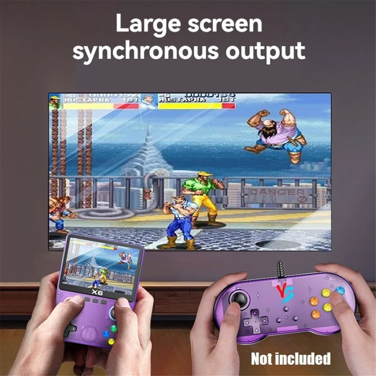 ABJG-X6 ريترو لعبة وحدة التحكم 3.5 بوصة IPS شاشة المحمولة المحمولة لعبة لاعب ريترو ممر دعم 11
