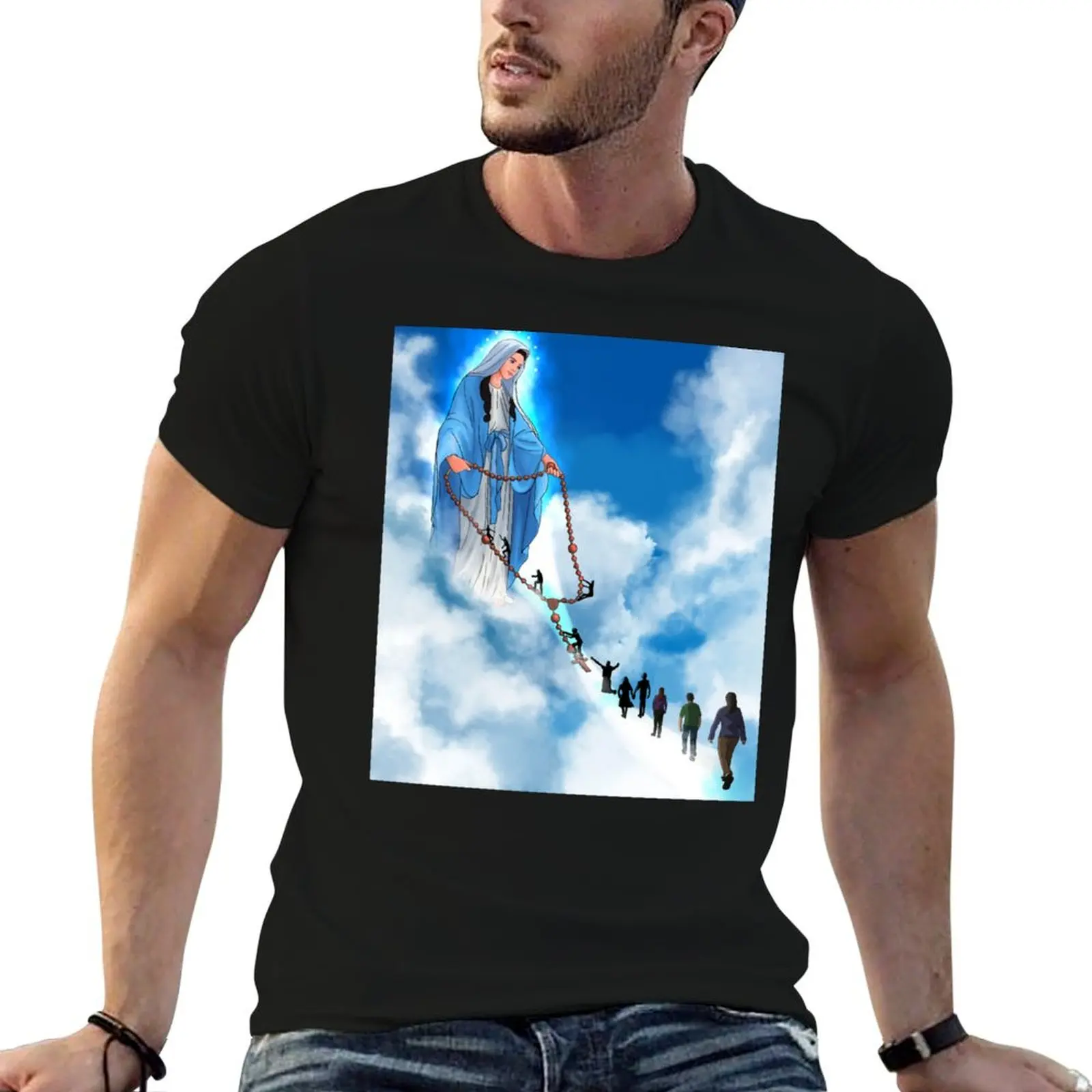 Camiseta con estampado de la Virgen María, Iglesia Católica, Santa Inmaculada María Virgen Católica, camiseta para hombre