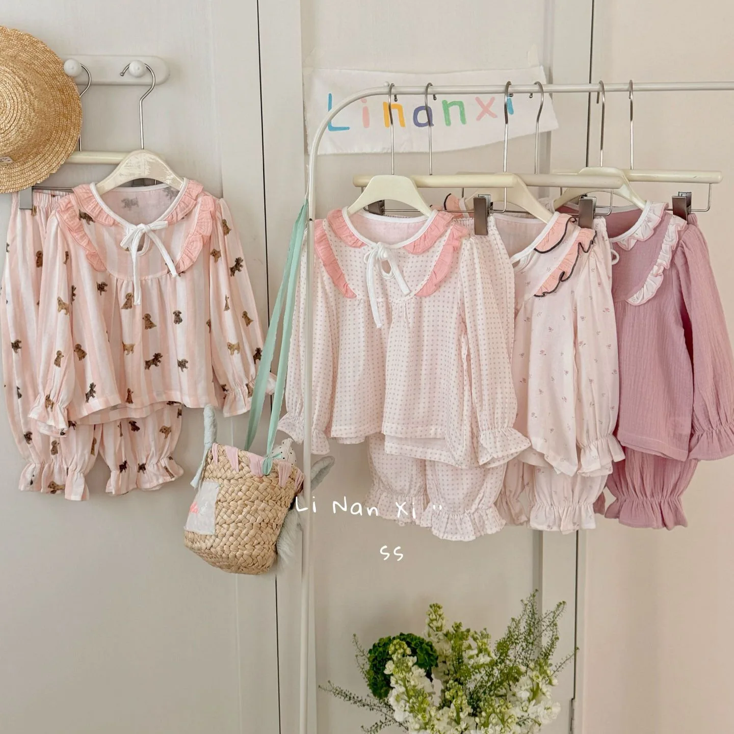 Girls Home Clothes Sweet Set 2026 Spring Autumn New Girls Baby Ruffled Floral Pajama Long Sleeve Two Piece Set view 6