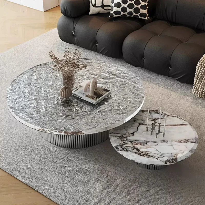 

Modern Round Coffee Table Luxury Marble Top Metal Living Room Coffee Table Center Design Meubles De Salon Home Furniture