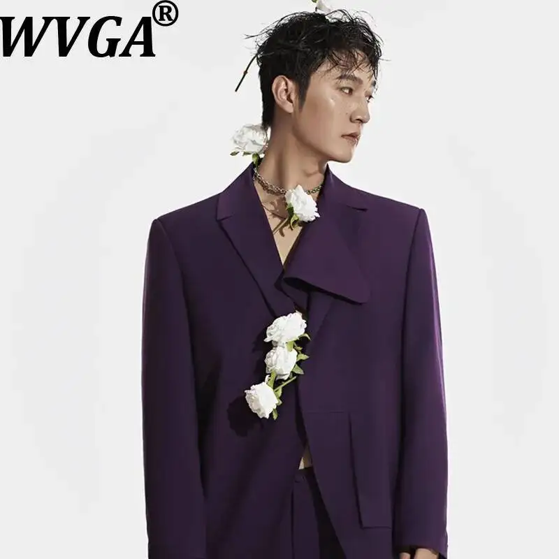 

WVGA весна осень новый мужской прилив модные пиджаки с длинными рукавами нишевые повседневные стильные прямые костюмные брюки комплекты из двух предметов Ins W12917