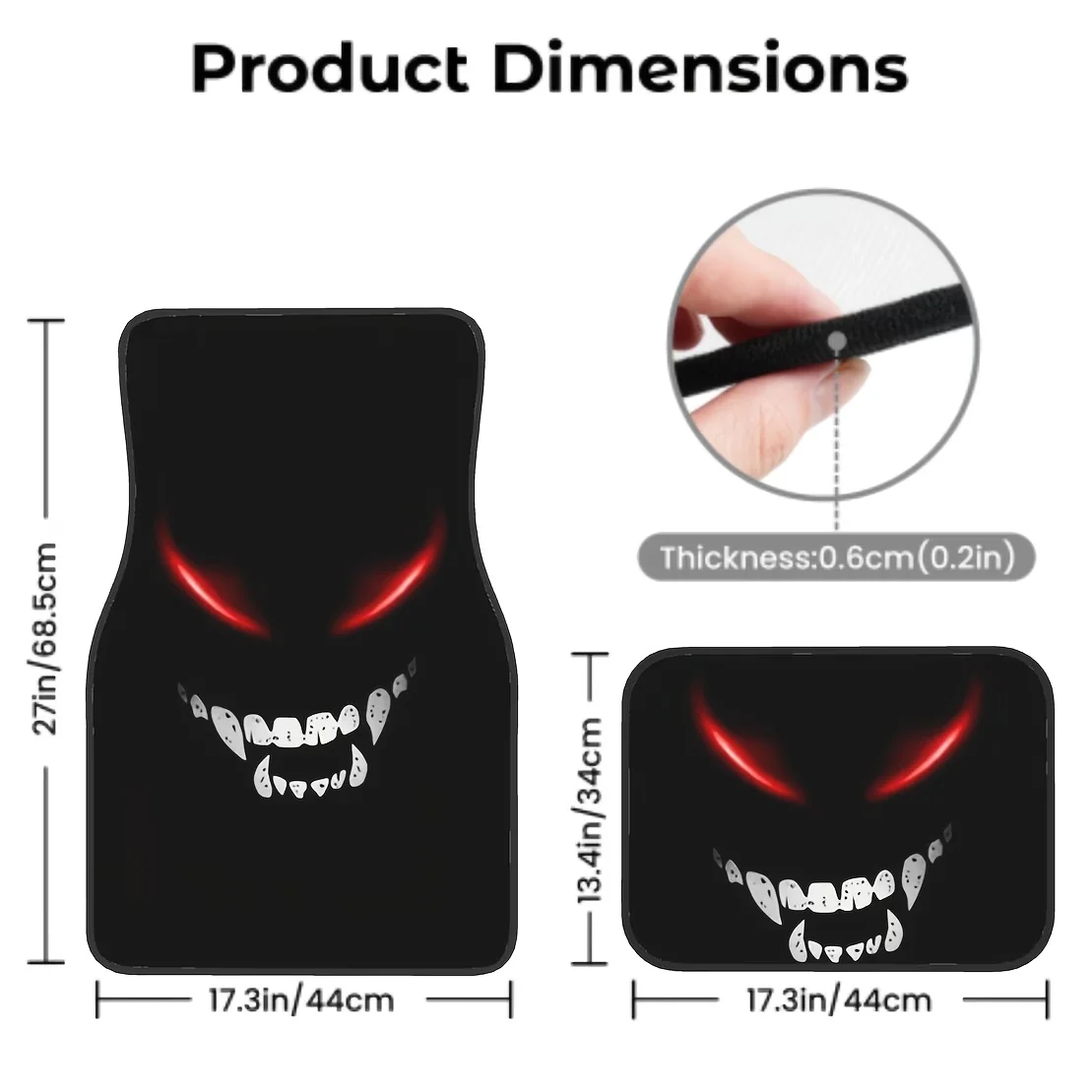 4 Pieces of Horror Smiley Face Pattern Car Floor Mats, Suitable for Honda, Tesla, Trucks, Suvs, and Sedans, Durable Polyester Car Interior Accessories, Ideal Gift for Both Men and Women