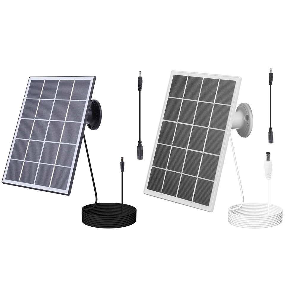 10W Solar Panel Charger Waterproof Camera Solar Panel with 9.8ft DC5.5mm Charging Cable for Ring Stick Up Cam and Spotlight Cam
