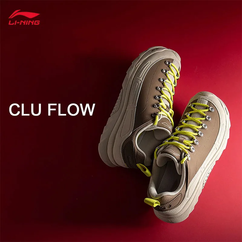 LI-NING في الهواء الطلق CLU FLOW للجنسين HEX LOC وسادة المضادة للانزلاق حذاء كاجوال بفتحات تهوية المشي أحذية رياضية AHCV055 #1