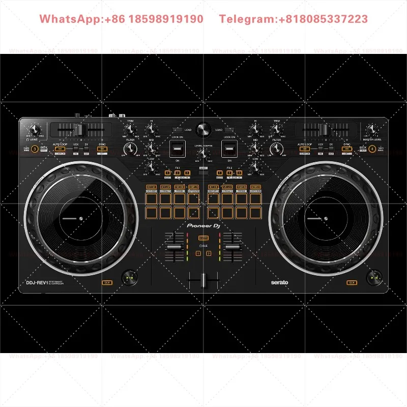 DDJ-REV1 2-Channel DJ Controller Beginner Scratch DJ Machine with Large Jog Wheels & Serato DJ Lite