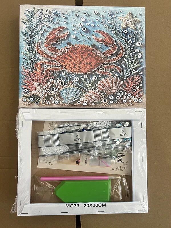 Ozean-Themen-Perlenmalerei-DIY-Set, handgemachte Diamantmalerei-Dekorationen mit Schildkröten, Delfinen und Oktopusen, Perlen-Diamantmalerei-DIY-Materialpaket, Weihnachts-Hängeornamente für Erwachsene, stressabbauend u – Detail 10