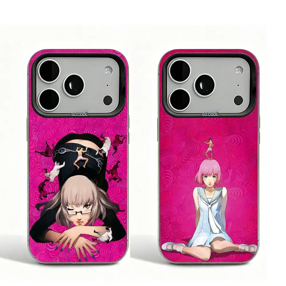 

Game C-Catherine Black Matte Phone Case For iPhone 12 11 14 13 17 16 15 Pro Max Large Lens Frame Cover