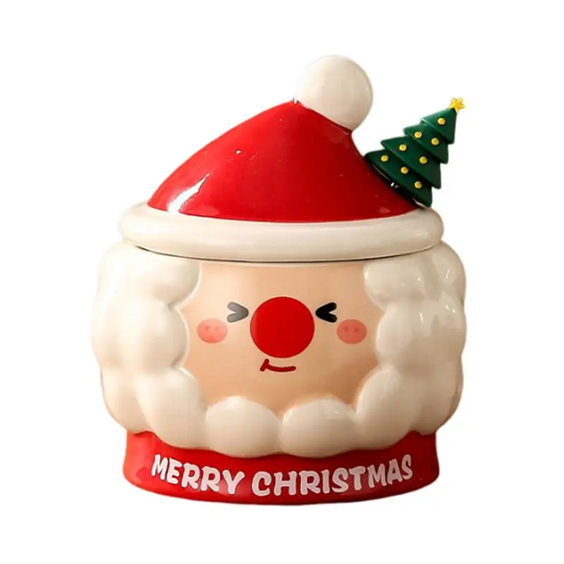 

Christmas Coffee Cups Santa Claus Christmas Cups Ceramic Drinkware Coffee Mugs With Lid And Spoon Decorative Cups For Coffee Tea