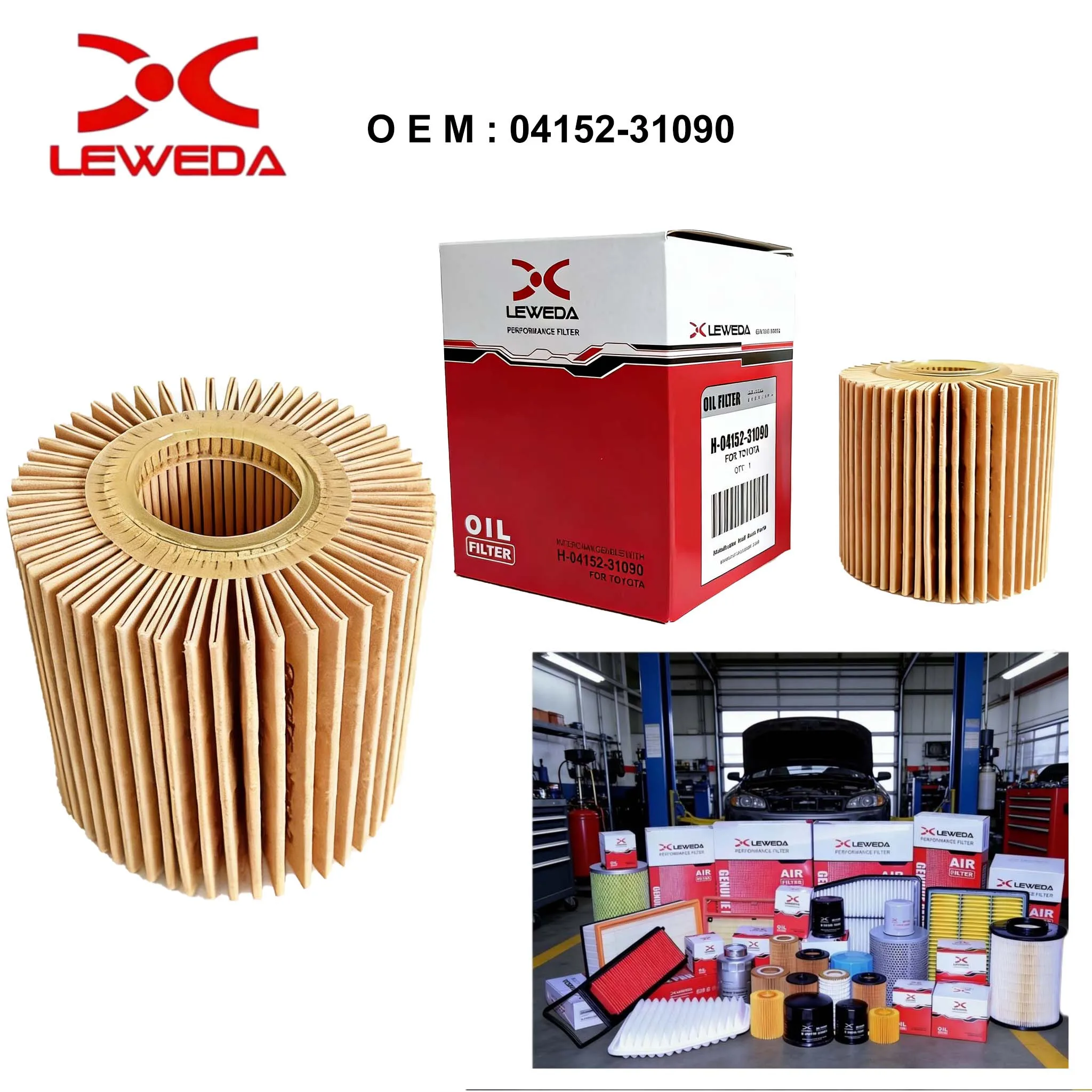 

LEWEDA High Quality 04152-31090 Oil Filter For Toyota Camry RAV4 Highlander Lexus RX350 Replace 04152-YZZA1 04152-37010