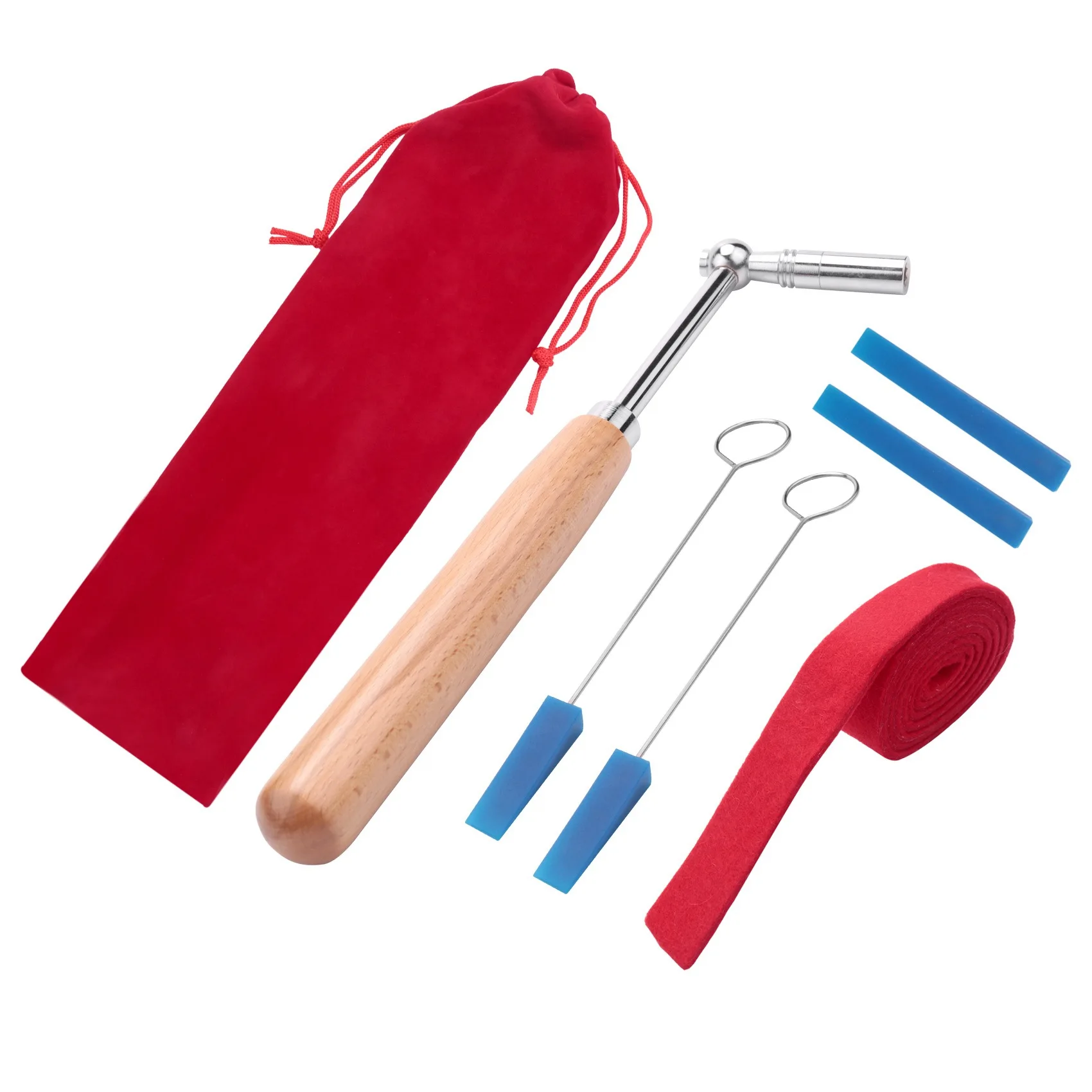 A89E-Professional Portable Lever Jujube Piano Tuning Tuner Mute Kit Tools And Case Piano Tuning Lever Tools Kit Mute Hammer Diy