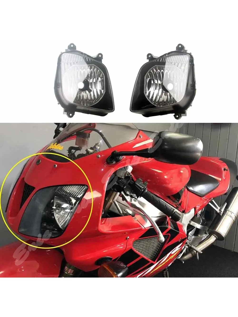 Motorcycle Headlight Assembly Kit For Honda VTR1000 SP1 VTR 2000-2008 SR-1/SP-2R VT 1000RC51 2000-2008