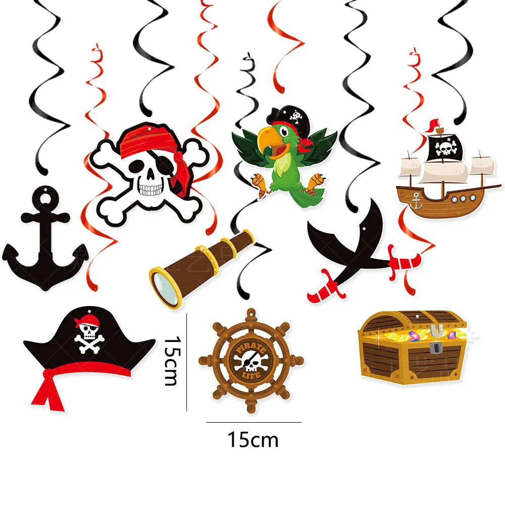 Jednorazowa zastawa stołowa z motywem pirata Czerwony Czarny Papierowy talerz Kubek Serwetka Chłopiec Cosplay Poszukiwanie skarbów Motyw Urodziny Party Decor Supplies