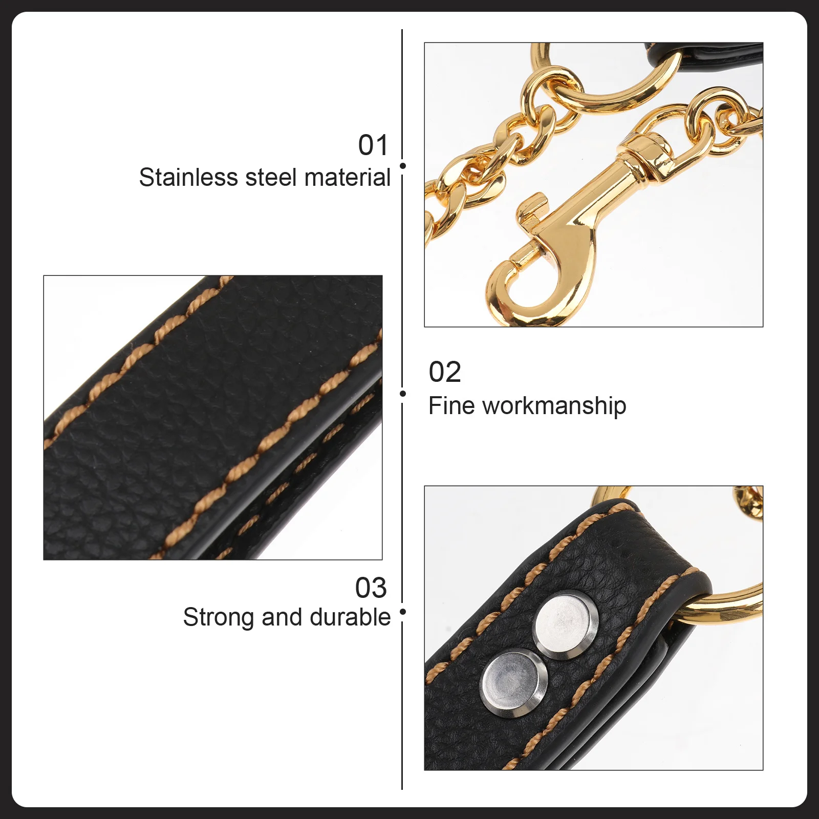 

Stainless Steel Dog Leash for Small Medium Pets Traction Rope Durable Iron Material Superior Control Running Walking